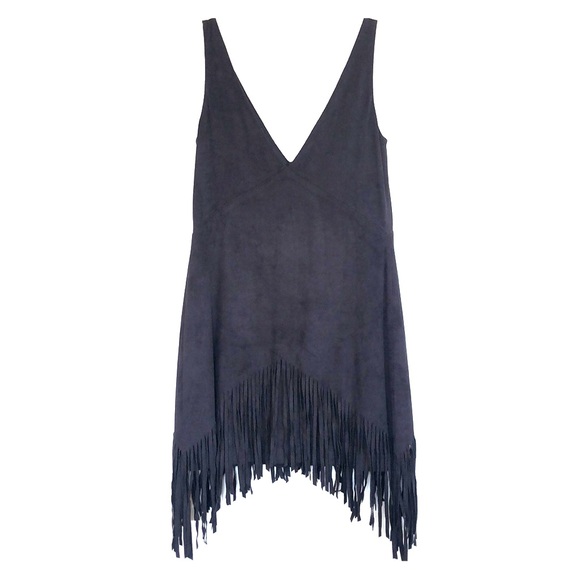 Black faux suede dress - Picture 1 of 2